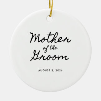 Black Casual Calligraphy Mother of the Groom Ceramic Tree Decoration