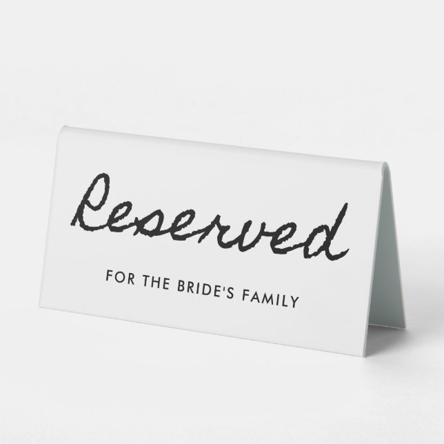 Black Casual Calligraphy Reserved (Front)
