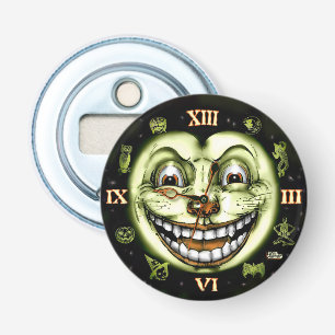 Black Cat 13 Clock Halloween Bottle Opener