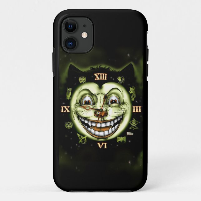 Black Cat 13 Clock Halloween Case-Mate iPhone Case (Back)