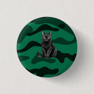 Black Cat 3 Cm Round Badge