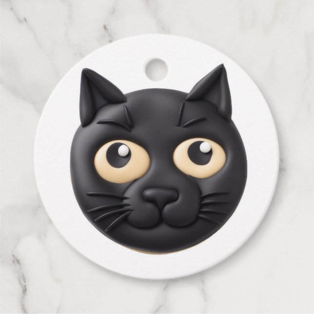 Black Cat 3D Inspired Favour Tags (Front)