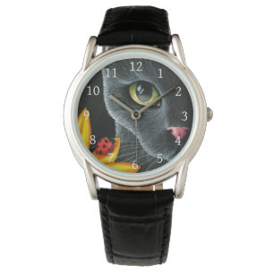 Black Cat 510 ladybug Yellow flower Watch