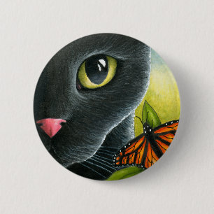 Black Cat 555 6 Cm Round Badge
