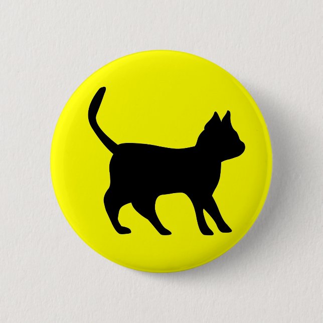 Black Cat 6 Cm Round Badge (Front)