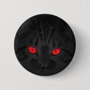 Black cat 6 cm round badge