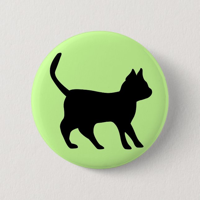 Black Cat 6 Cm Round Badge (Front)