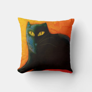 Black Cat Abstract Art Cushion