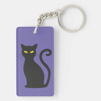 Black cat acrylic keychain