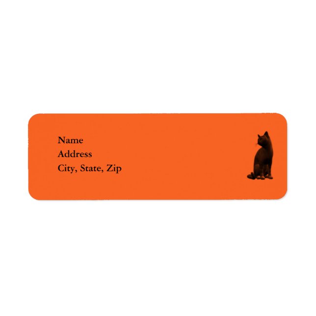Black Cat Address Labels Template (Front)