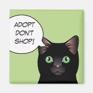Black Cat Adopt Don't Shop Shelter Magnet