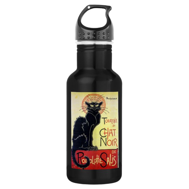 Black Cat, Alexandre Steinlen 532 Ml Water Bottle (Front)