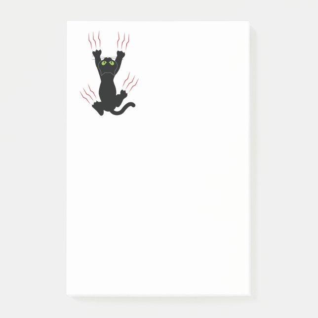 Black Cat all claws Post-it Notes (Front)