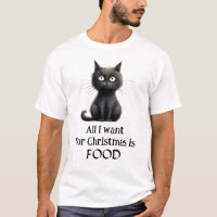 Black Cat All I Want for Christmas is Food