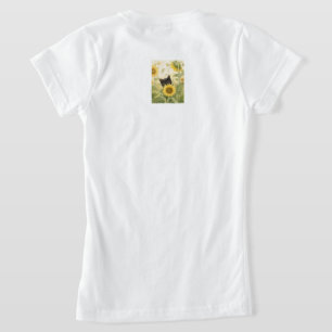 Black Cat Among Sunflowers – Cute Wildflower Cat T-Shirt