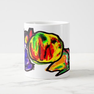 Black cat and autumn fun large coffee mug
