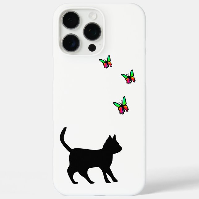Black Cat and Butterfly Case-Mate iPhone Case (Back)
