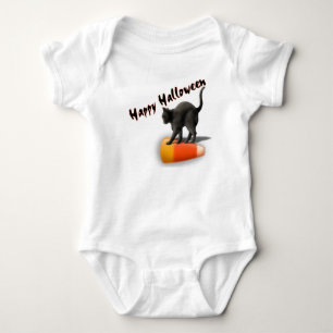 Black Cat and Candy Corn Baby Bodysuit