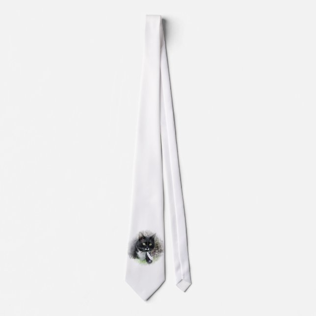 Black cat and computer mouse tie (Front)