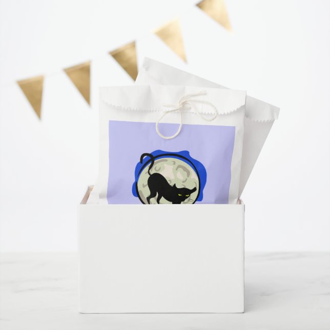 Black Cat and Full Moon Blue Background, ZSSG Favour Bags (Party)