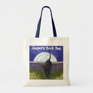 Black Cat and Full Moon Personalized Book Bag