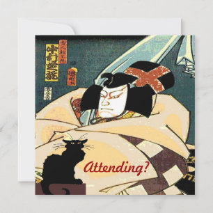 Black Cat and Japanese Man,  Attending? Invitation