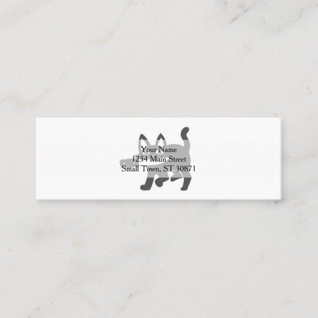 Black Cat And Knife - Choose background colour Mini Business Card (Front)