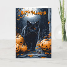 Black Cat And Pumpkin Forest Halloween