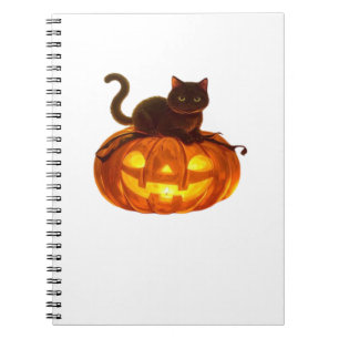 Black Cat and Pumpkin – Spooky Halloween Magic Cla Notebook