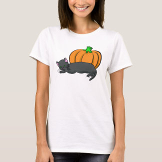 Black Cat and Pumpkin T-Shirt