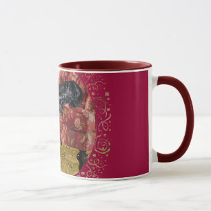 Black Cat and Scottish Terrier in a Red Chair Mug