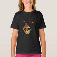 Black Cat And Skull In Vintage Style