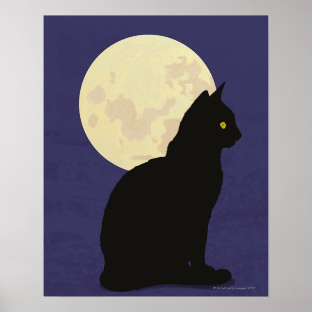 Black Cat and the Moon Poster (Front)