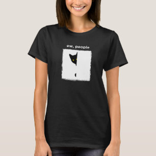 Black Cat Anti Social People Introvert Shy Cat T-Shirt