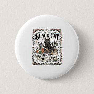 Black Cat Apothecary Cat Witchy Mystic Apothecary 6 Cm Round Badge