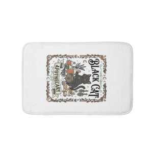 Black Cat Apothecary Cat Witchy Mystic Apothecary Bath Mat