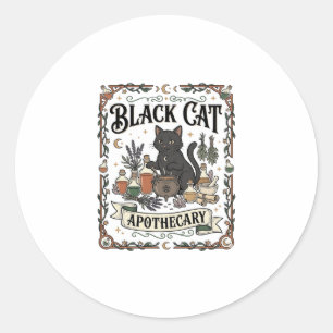 Black Cat Apothecary Cat Witchy Mystic Apothecary Classic Round Sticker