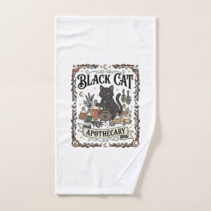 Black Cat Apothecary Cat Witchy Mystic Apothecary  Hand Towel