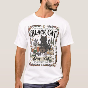 Black Cat Apothecary Cat Witchy Mystic Apothecary  T-Shirt
