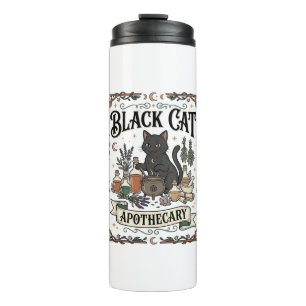 Black Cat Apothecary Cat Witchy Mystic Apothecary Thermal Tumbler