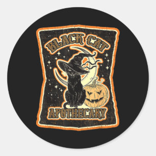 Black Cat Apothecary Funny Halloween Costume Classic Round Sticker