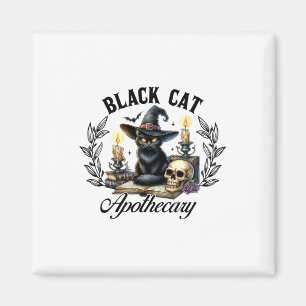 Black Cat Apothecary Funny Halloween Witchy Women  Magnet