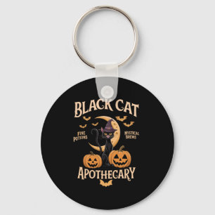 Black Cat Apothecary Halloween Enthusiasts Key Ring