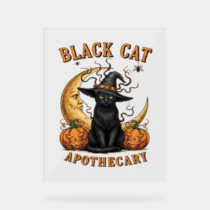 Black Cat Apothecary – Halloween Witchy Moon & Pum Acrylic Sign