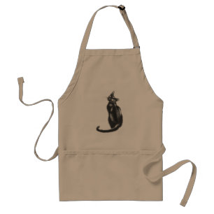 Black Cat apron. Lucky baking, gardening, crafts! Standard Apron