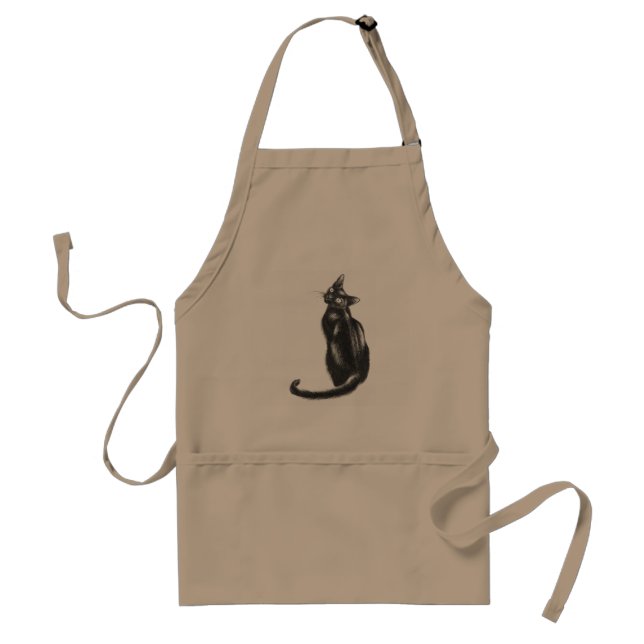 Black Cat apron. Lucky baking, gardening, crafts! Standard Apron (Front)