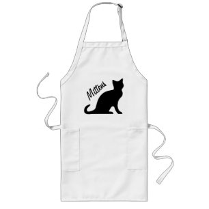 Black cat aprons   Personalizable text