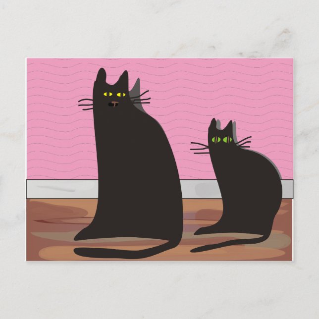 Black Cat Art Gifts Postcard (Front)