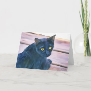Black Cat Art Note Card