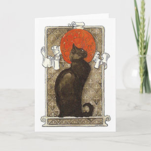 Black Cat - Art Nouveau - Theophile Steinlen Card